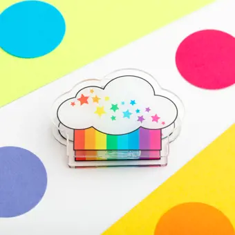 Rainbow Cloud and Stars Paper Clip