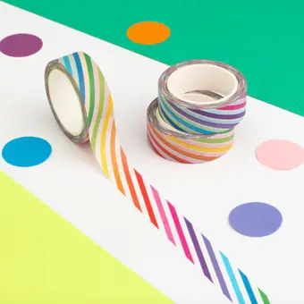 Colourful Diagonal Stripe Washi Tape