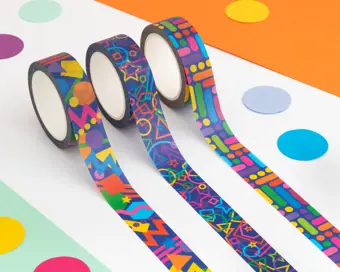 Product Image for: Rainbow Geometric Shapes Washi Tape Set of 3