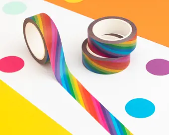 Product Image for: Bright Rainbow Stripe Washi Tape