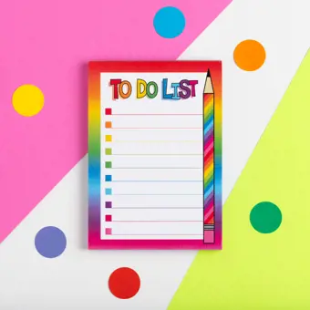 Colourful A6 To Do List Notepad