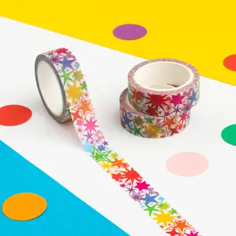 Rainbow Christmas Stars Washi Tape