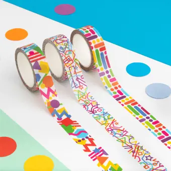 Colourful Geometric Pattern Washi Tape Set of 3